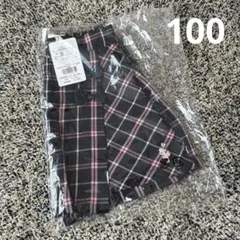 チェック柄リボン付きスカート（キュロット） 100cm