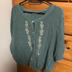 サマンサモスモス 刺繍入り半袖ニットカーディガンのサムネイル