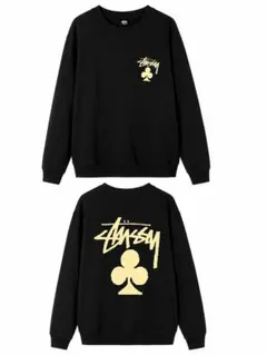Stussy クローバーロゴ スウェット ブラックのサムネイル