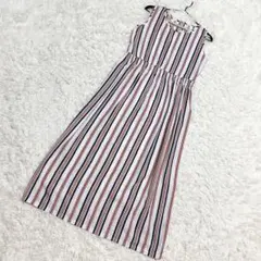PENTROPE✨美品　ノースリーブワンピ　ストライプ柄　シャーリング　（F）