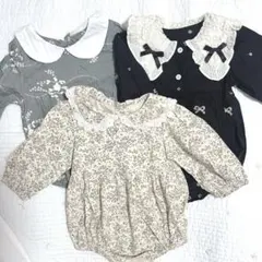 ベビー 女の子用ロンパース カバーオール 3着セット