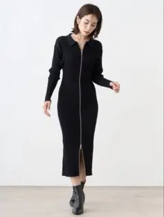 【美品】スナイデル＊Sustainableフロントジップニットワンピース