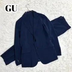 ✨未使用級【GU】セットアップ　ウォッシャブル　テーラードジャケット　ネイビー