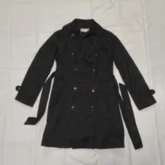 セール中！ブラック トレンチコート ダブルブレストUSED9号