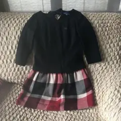 お値下げバーバリーブルーレーベルワンピース黒とチェックスカートS36