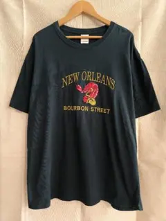 【希少】ギルダン ニューオーリンズ バーボンストリート 刺繍 Tシャツ XLん