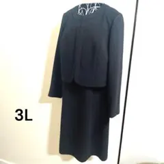 美品★ニッセン★ブラックフォーマル★ワンピース★ノーカラー★大きいサイズ★3L