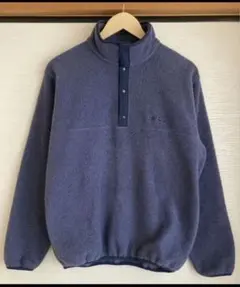 エルエルビーン フリース M ブルー グレー 筆記体ロゴ プルオーバー