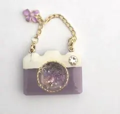 藤の花 カメラ型チャーム レジンシェイカー