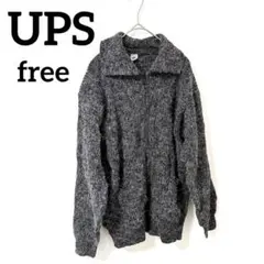 UPS 【free】フード付きオーバーサイズニット レディースユニセックス秋冬服