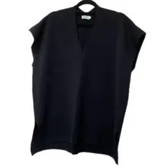 【LEPSIM】美品！オーバーサイズ Vネック ニットベスト 黒 F