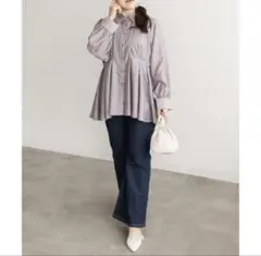 CLETTE クレット　ウエストゴムストレッチデニムフレアパンツのサムネイル
