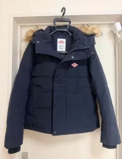 ダントン　DANTON ファー付きショート丈ダウンジャケット　M ネビー