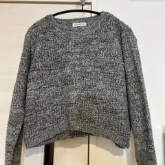 グレー系 アクリル クルーネックセーター Fサイズ