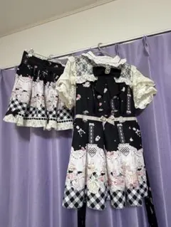 中古品】 Angelic Pretty スカート ケーキ チェック リボン付き - メルカリ