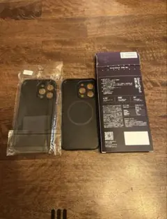 iPhone 13Pro用ケース ブラック + ガラスフィルム1枚