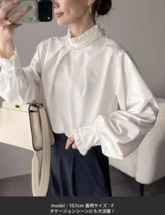 ANGIE 2WAYフリルスタンドカラーブラウス / オケージョン