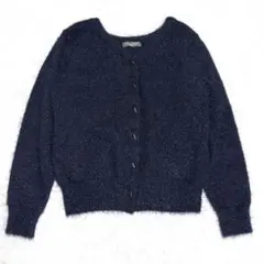 ✨極美品✨ ユナイテッドアローズ カーディガン ラメ 長袖 春物 紺 シルバー