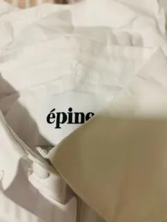 épinard ホワイト レース付き長袖シャツ