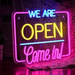 New【最安値ネオン祭り】おまけ付き! オープンウエルカムＯＰＥＮネオン看板f