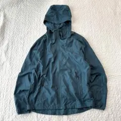 ナイロンパーカー ブルーグリーン M 軽量 フード付き ジップアップ カジュアル