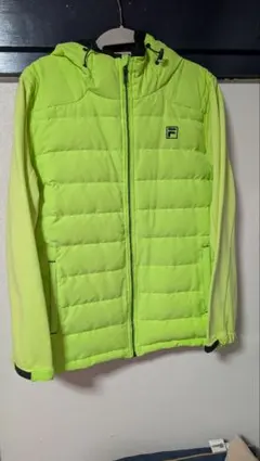 FILA ナイロンジャケット ネオンイエロー フード付き