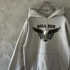 Hanes パーカー　フーディー　EAGLES ビッグプリント　グレー　IW10