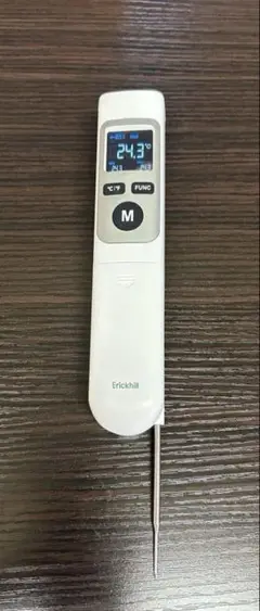放射温度計/料理温度計　デジタル　調理用温度計 表面　中心部の温度　一台二役
