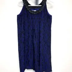 axes femme ノースリーブワンピース ネイビー×ブラック