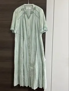 INGEBORG ミント 半袖ロングワンピース