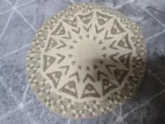 ウール ベレー帽 アイボリーとブラウン