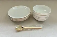 NARUMI ナルミ 小鉢&小皿 スプーン付 4客セット 白磁のサムネイル