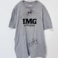 アンダーアーマー 半袖Ｔシャツ クルーネック ロゴ Ｍ 灰 ポリエステル 運動