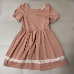 WILLSELECTION ピンク レース装飾 半袖 ミニワンピース