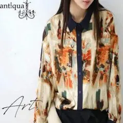 【antiqua】ニュアンスで魅了する『アート柄シャツ』【アンティカ】のサムネイル