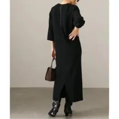 La Totalite バックパールニットワンピース ロングワンピース