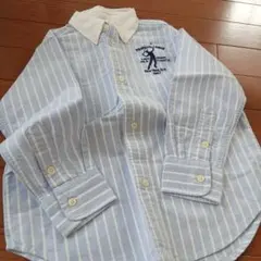 Polo Ralph Lauren 水色ストライプシャツ 100