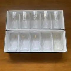 波模様ガラス飲料用グラス10個セット