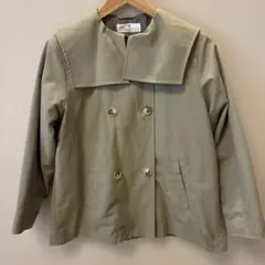 H&M 女の子カーキ ダブルブレストコート　134/140 薄手