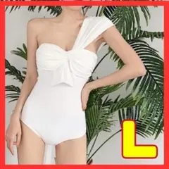 ラス1 水着 ワンショルダー 韓国 体型カバー 大人 ワンピース オールインワン
