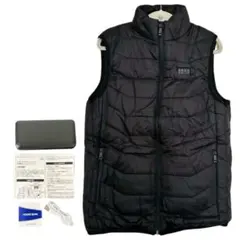 【極暖】電熱ベスト ヒーター付き バッテリー付 防寒対策 XL 黒 USB