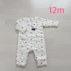 プチバトー　プリント足なしロンパース（中綿入り）　12m