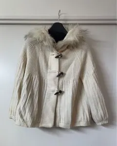 KUMIKYOKU クリーム色 ダッフル　ニット　コート サイズ2