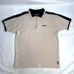90s old VANS バンズ ハーフジップ ポロシャツ ベージュ ブラックのサムネイル