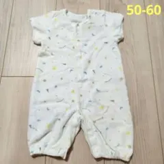 ツーウェイ・ドレスオール 50-60cm 星と月プリント タオル地