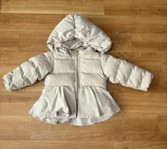 良品✨️《プティマイン》90cm ベージュ フレア ペプラムダウン入りジャケット