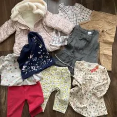 値下げ　90㎝子供冬服9点セット