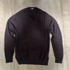 UNIQLO ダークブラウン Vネックセーター Lサイズ