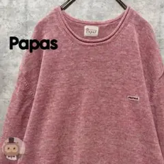 【日本製】パパス リネン ニット セーター 古着 レトロビンテージ メンズのサムネイル
