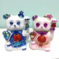 デコ招き猫 招き猫 2体セット